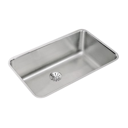 Elkay Lustertone Stainless Steel 30-1/2 X 18-1/2 X 10 Single Bowl Undermount Sink With Perfect Drain ELUH281610PDK